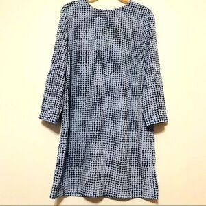 Banana Republic blue dress women geometric 3/4 sleeve A-line dress size S career